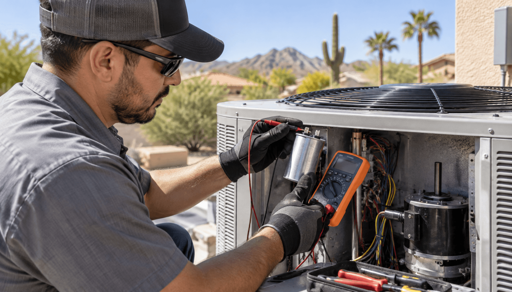 High-Ambient HVAC Heat Transfer and Capacitor Stress Under 115°F+ Temperatures
