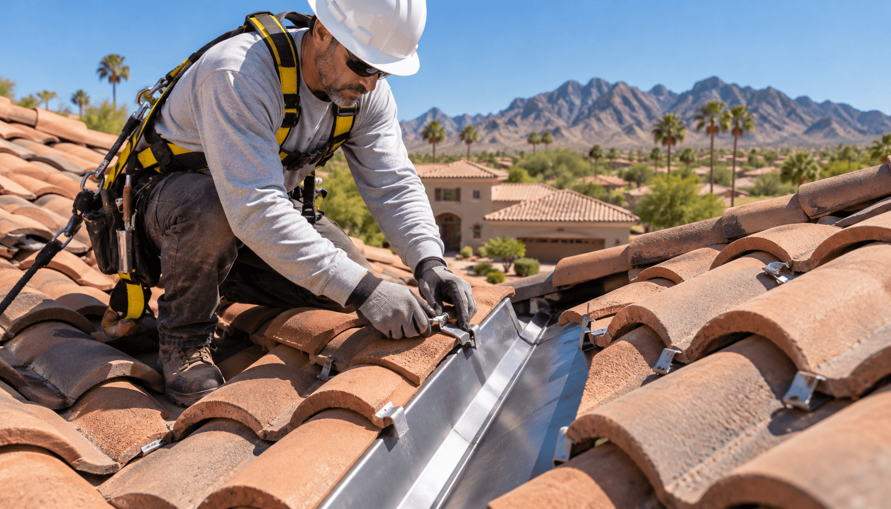 Editorial photographic guide on Monsoon Storm Roofing Resilience: Flashing, Tile Clips, and Microclimate Defense